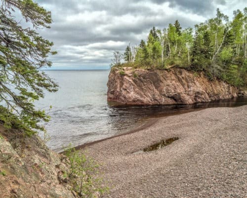 Mouth of the Baptism River at Tettegouche State Park