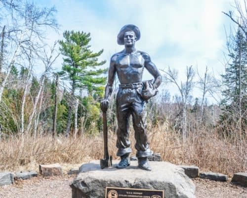 Gooseberry Falls State Park Civilian Conservation Corps Statue