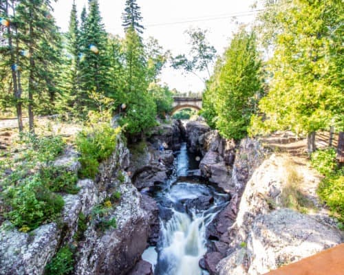 Waterfall Under Highway 61 at Temperance River State Park