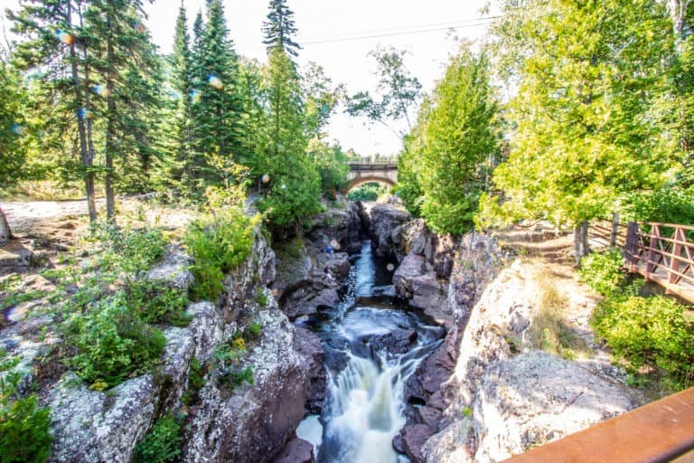 Waterfall Under Highway 61 at Temperance River State Park