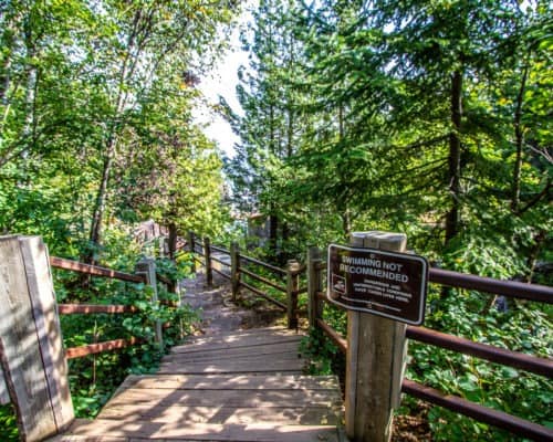 Swimming Warning at Temperance River State Park