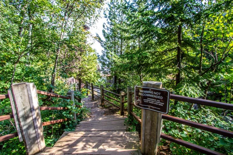 Swimming Warning at Temperance River State Park