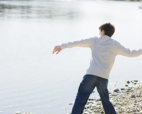 Skipping Rocks with Good Throwing Technique