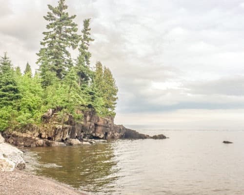 Mouth of the Cascade River and Lake Superior at the Cascade River State Park