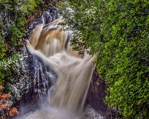 The Devil's Kettle Waterfall During Waterfall Season