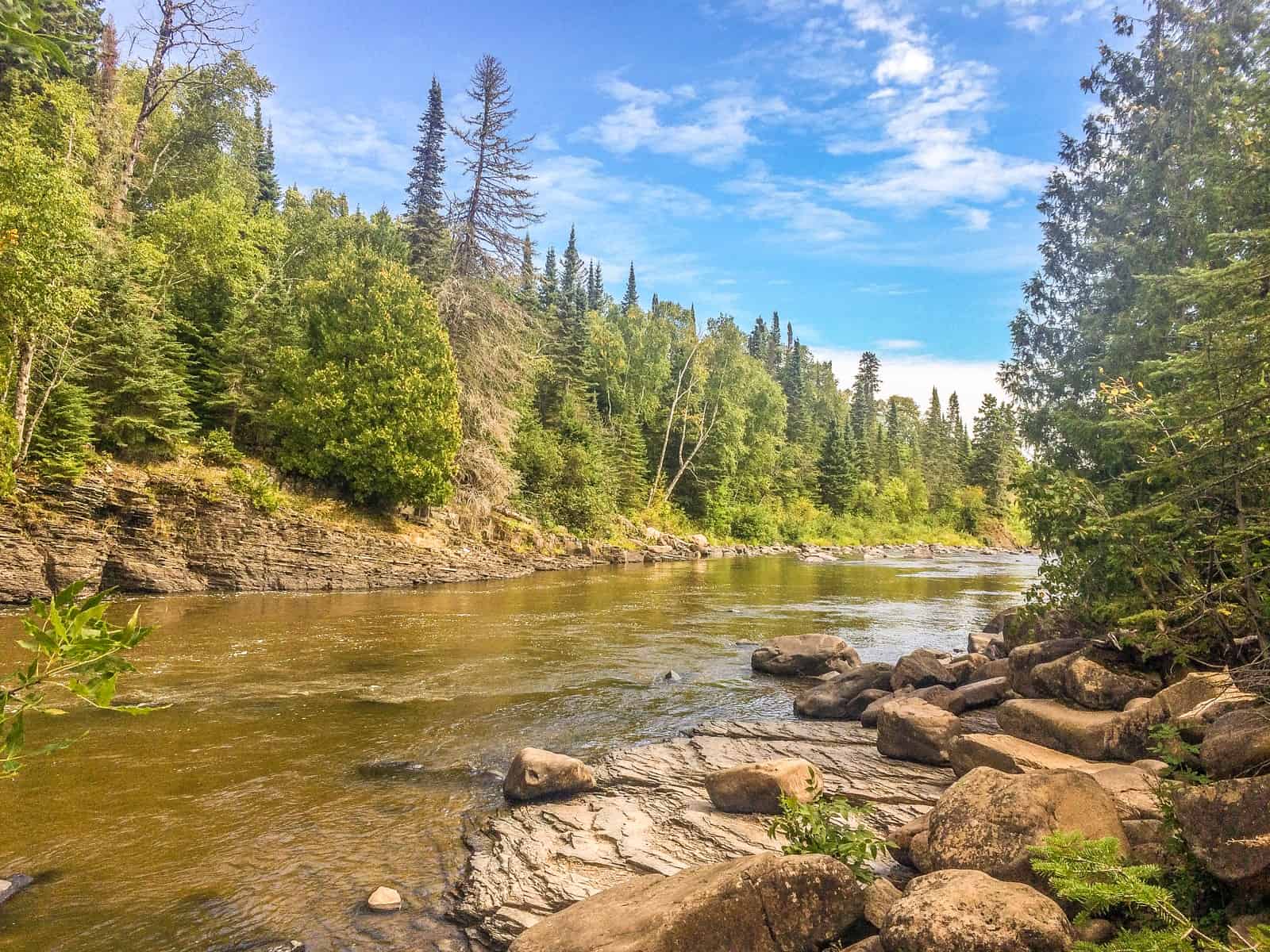 The Pigeon River flows through Grand Portage State Park