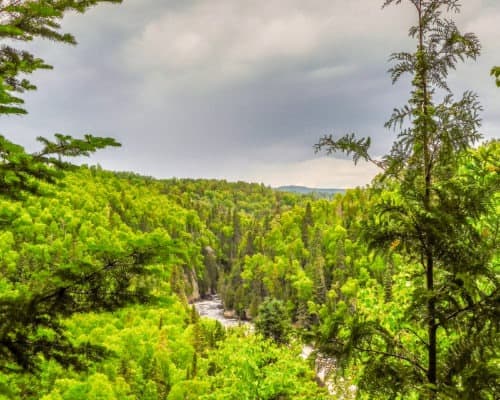 The Brule River flows through Judge CR Magney State Park